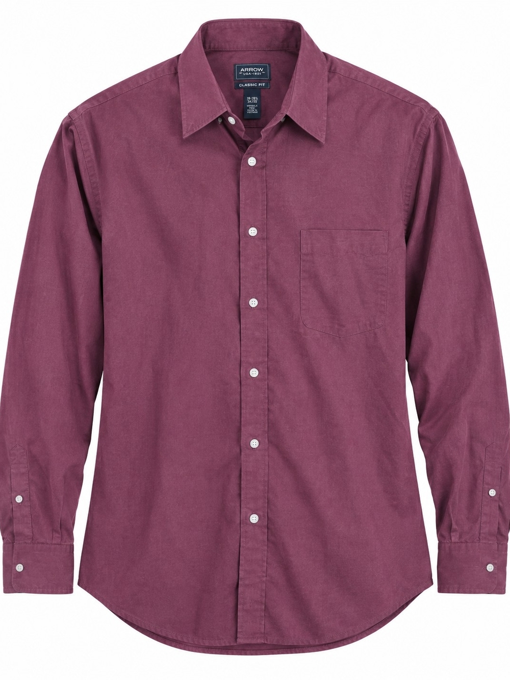 Arrow Classic Fit Dress Shirt Purple Size 18-18.5
